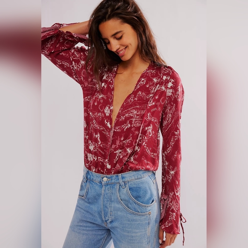 Free People Intemately Everything's Rosy Bodysuit Size XS